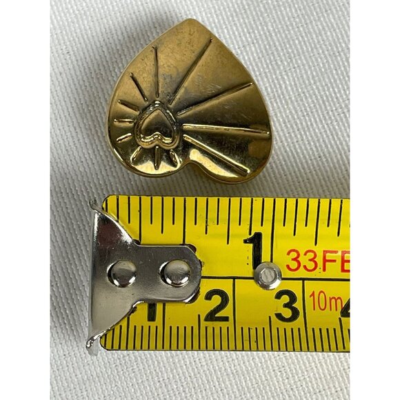 90s Heart Shaped GoldTone Pin Brooch Sunburst By The Variety Club - Picture 4 of 8